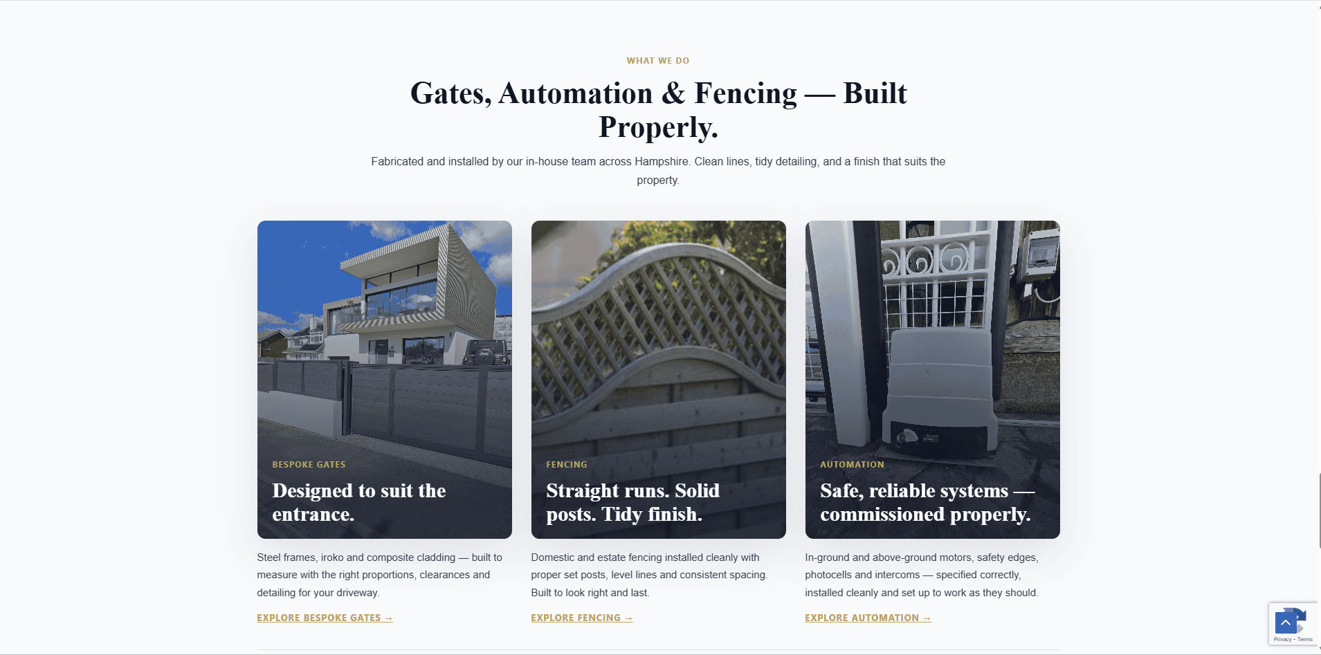 Perimeter services overview section
