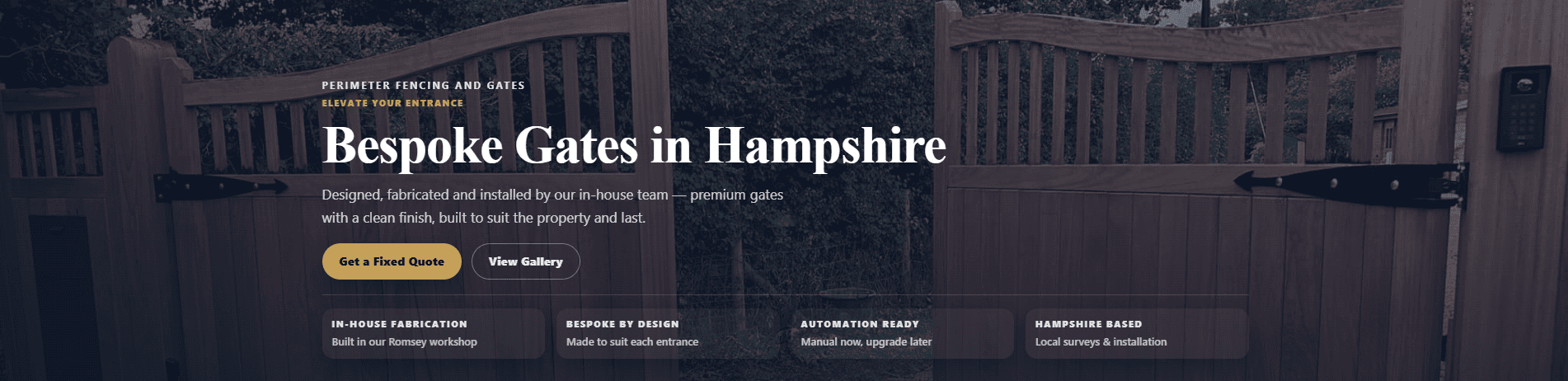 Perimeter bespoke gates content section